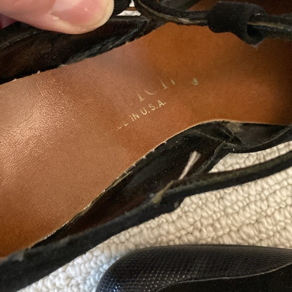 Vintage Black Velvet & Leather Heels - Picture 3 of 5